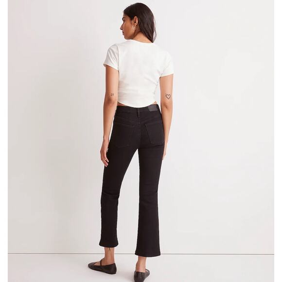 Madewell Tall Kick Out Crop Jeans Black Size 29 - Picture 3 of 6